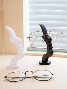 1pc Facial Creative Glasses Stand, Desktop Glasses Placement Stand. A Fun And Simple Eyeglass Holder With A Rectangular Profile. - Multicolor - View 6