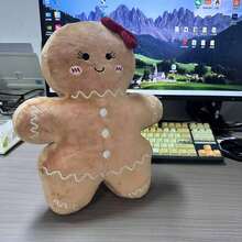 姜饼人毛绒玩具公仔，创意圣诞枕头毛绒玩偶，圣诞礼物