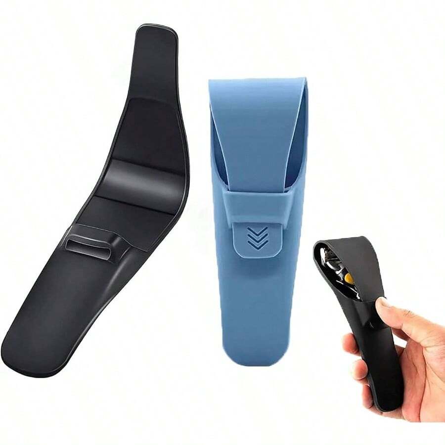 - 2 fundas de silicona para maquinilla de afeitar de viaje, funda de afeitar manual para viajes, funda de afeitar de  compatible con Merkur, Negro, - Negro - Ver 1