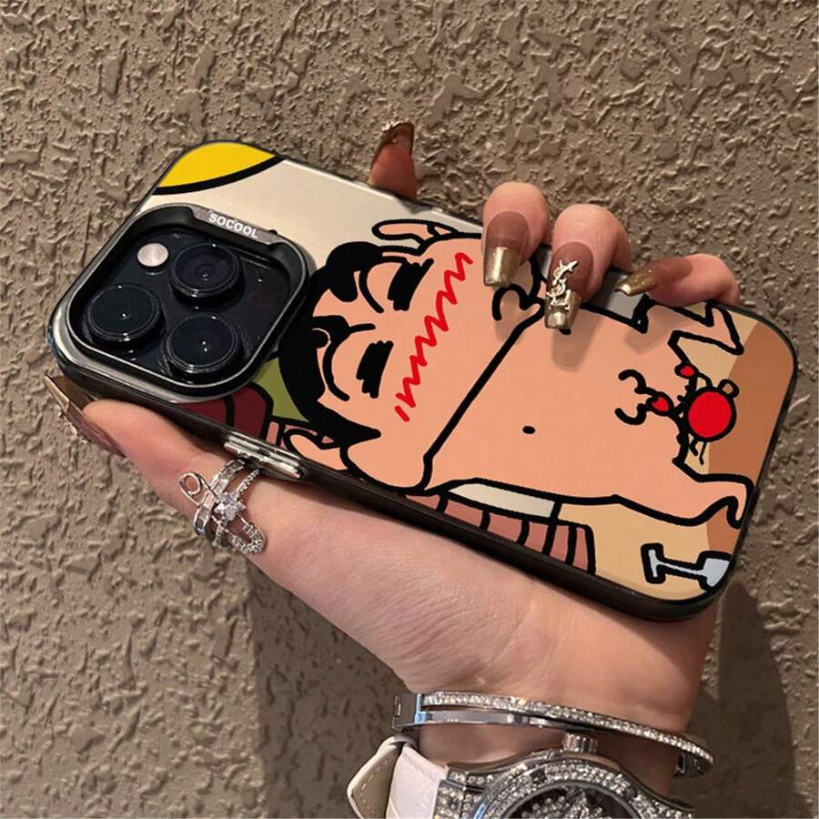 Kawaii Vintage Anime Cartoon Case - Shockproof Cover For 15/14/13 Pro Max, Adorable Character Protective Phone Shell - Azul - Ver 1