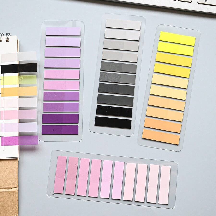 1 Pack 200pcs PET Material Sticky Notes, Semi-Transparent Plastic Reusable Memo Pads, Office Supplies Index Tabs - one-size - View 1