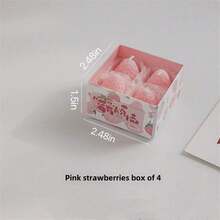 草莓味大豆蜡蜡烛批发，可爱创意生日礼物，手工逼真香氛蜡烛，适用于桌面摆设、拍照道具、生日、冥想、舒缓压力、沐浴、派对装饰、生日礼物、派对礼品、节日装饰 - 粉色 - 查看 8