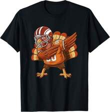 Funny Thanksgiving Turkey Football Humor T-Shirt - 黑色 - 查看 5