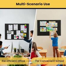 WSXC Cork Board For Wall 18''*27'' 6 Pack Black Bulletin Boards Felt Wall Tiles With Pushpins Cork Board For Office School And Home Pin Board For Walls Felt Board For Office Decor - màu đen - Xem 5