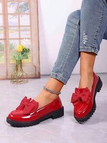 Mocasini negri pentru femei cu talpă groasă și lanț, pantofi negri, mocasini retro cu talpă groasă, pantofi casual ușori, potriviți pentru toate anotimpurile, vara 2025 - Negru - Vizualizare 2