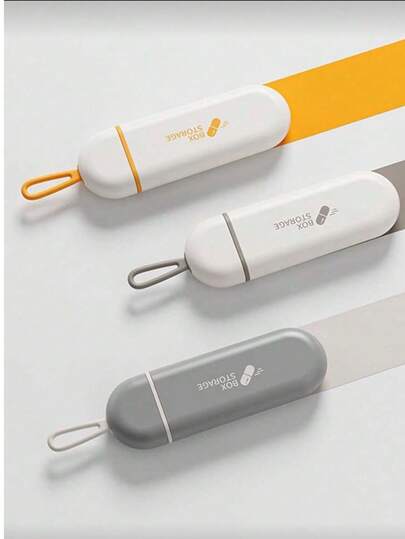 迷你便携防水防潮药盒，随身携带药盒，三格收纳盒，旅行药盒，旅行必备收纳盒，适合海滩、夏季度假、返校季等场合，迷你便携药盒，旅行、狩猎、背包、商务出行、便携式防潮药盒，旅行药盒，收纳盒，收纳工具，露营、居家、学生、男女旅行配件、宿舍必备