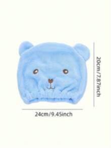 1pc Blue & Pink Teddy Bear Shower Cap, Adult Absorbent Thick Hair Brush, Quick Dry Set, Headband, Shower Cap, Hair Dryer, Shampoo Towel - Multicolor - View 8