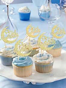 12pcs/24pcs Star Cake Decorations, Baking Party Supplies, Cake Toppers