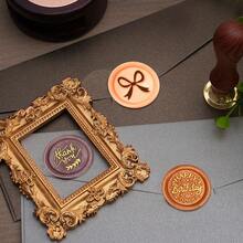 BAOFALI 1个蜡封头/7件套蜡封印章，包含“谢谢”、“生日快乐”、“爱意满满”等英文单词印章 - 英文单词蜡封印章 - 婚礼请柬蜡封 - 礼品包装蜡封