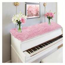 Pink Table Runner 36 Inch, FluffyFur Dresser Runner For Bedroom Nightstand, Pastel Pink Table Scarf For Coffee Table, Wedding Decor - Multicolor 601 - View 6