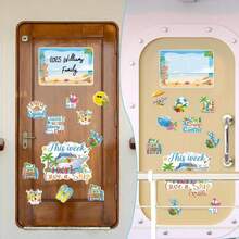 Funny Pineapple Cruise Door Magnets - Cosmisun 12PCS Pineapples Cruise Door Decorations Magnetic Tropical Pineapple With Sunglasses Cruise Ship Door Decorations For Carnival Summer Party Cabin Decor - MàuC - Xem 4