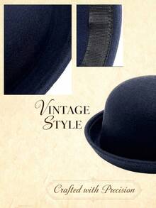 1 buah Topi Mini Bulat, Warna Polos, Kasual, Wanita, Untuk Perjalanan Sehari-hari - A - View 4