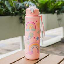 1pc, 700ml/23OZ Ocean Animal Series Plastic Water Bottle With Cap, Straw And Carrying Strap, Portable, Multiple Styles Available, Suitable For Outdoor Sports, Cycling, Travel, Camping, Gifts And Festivals - Multicolor - View 17