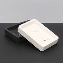 Soap Dish, Soap Holder, Uncovered Soap Tray, Hotel & Home Bathroom Soap Plate, Porous Stone With Marble Pattern Design, Versatile, Laundry Soap Storage Tray