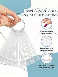 Bộ 50/100 khay pha màu sơn móng tay hình quạt, dụng cụ làm móng, thích hợp để pha và trưng bày màu sơn gel, thẻ màu, thực hành làm móng, thiết kế móng chuyên nghiệp, vật tư làm móng, thiết kế thời trang, dụng cụ thiết yếu cho thợ làm móng. - Trong sáng - Xem 4
