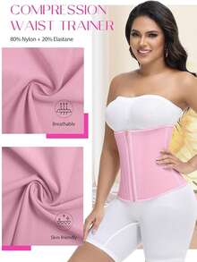 Waist Shapewear, Women's Waist And Abdomen Shaping Corset, Abdominal Control Waistband, Tight Shaped Flat Belly Shapewear - 粉色 - 查看 5