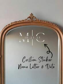 定制婚礼镜面贴花、定制乙烯基姓名墙和镜面贴花 - 个性化贴纸，适用于婚礼、周年纪念、浪漫派对装饰、淋浴、派对、活动、个性化迎宾标志、个性化创意婚礼贴纸、6 英寸/7 英寸/8 英寸/10 英寸婚礼定制贴花、个性化婚礼镜面贴花贴纸、婚礼姓名文字、贴花定制婚礼标志贴花 - 多种尺寸，4 种款式 - 彩色 - 查看 12