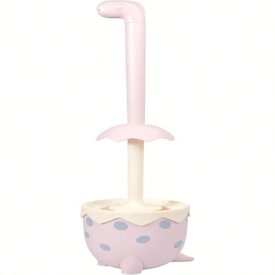 XXFLOWER Dinosaur Shape Toilet Brush, Cute, Compact, 1-Pack, Pink, TPR Bristles - ColorB - 查看 1