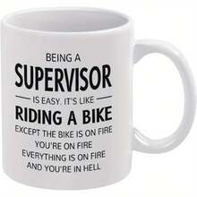 Being A Supervisor Is Easy 11oz Mug Double Side Printed Coffee Mug Gift For Everyone Gift For Women Men White Ceramic Mug Microwave  Multipurpose Cup For Daily Water Coffee Drinking - All White - View 1