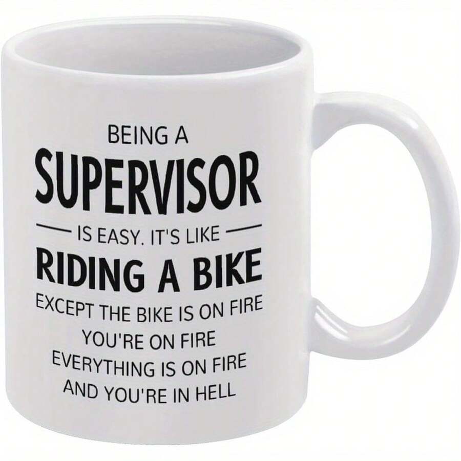 Being A Supervisor Is Easy 11oz Mug Double Side Printed Coffee Mug Gift For Everyone Gift For Women Men White Ceramic Mug Microwave  Multipurpose Cup For Daily Water Coffee Drinking - All White - View 1