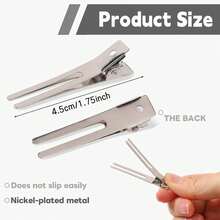 150/100/50/30/20/10 piezas Pinzas para el cabello con doble diente, Pinzas para el cabello de metal, Para peinados y hacer lazos, Pinzas rizadoras de calidad de salón - Multicolor - Ver 4