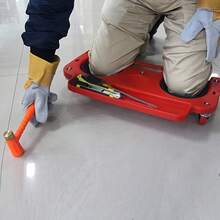 1 Pc Red & Black Rolling Kneeling Pad With Wheels And Built-In Tool Tray - Comfortable Cushioned Metal Platform, Suitable For Carpentry, Mechanic, Flooring And Automotive Repair - Multicolor - View 5