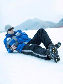 半双装户外10齿防滑冰爪，轻便硅胶防滑雪套，男女老少皆宜，适用于滑冰、冬季运动等，防滑冰爪 - 彩色 - 查看 6