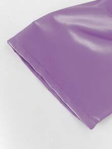 Women's Modern Elegant Filipiniana Attire, Casual Puff Sleeve Top - Purple - View 5