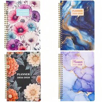 1pc Monthly Planner 2026-2028, 3Year Monthly Planner Calendar 2026-2028,5.71" X 8.5", 26-28 Monthly Calendar Planner, 2026-2028 Monthly 2026-2028 Monthly Planner Twin-Wire Binding, Large Monthly Planner For Office School And Home