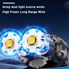 1 pieza Linterna frontal LED brillante con sensor, Faro frontal de pesca de alta luminosidad, Linterna frontal recargable por USB con batería, Linterna frontal de emergencia para camping - Multicolor - Ver 4