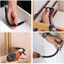 2pcs Drill Swivel Adapter, Black Flexible Shaft Extension Rod, Multi-Function Drill Angle Adapter Tool