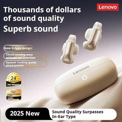 Lenovo 联想EA400-5.4蓝牙耳机：气骨传导夹式设计，超长续航，XP5级防水防汗，ENC智能通话降噪，气骨传导夹式无线耳机，开放式设计，长时间佩戴舒适