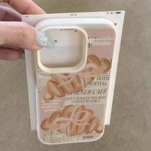 Funda para teléfono: Patrón de periódico croissant Textura de lichi Blanco marfil Funda compatible con Apple  17 16 15 14 13 12 11 Plus Pro Max Series, Estilo  Funda protectora, Diseño minimalista lindo y de moda, Alta estética, Regalo de cumpleaños, Regalo de vacaciones, Compatible - Color mezclado 1-1155 - Ver 6