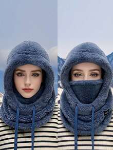 1pc Retro Minimalist Women's Autumn/Winter Hat - Elastic Drawstring Design, Lightweight And Warm, Suitable For Casual Outings, Outdoor Skiing And Cold Weather - Multicolor - View 5