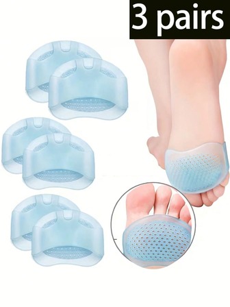 3 par silikoninlägg med stöd för hålfoten - Perfekta för löpning, bekväma och mjuka, unisex, endast handtvätt, stöd för hålfoten, fotvård, bekväma skor, mjukt material, slitstarka