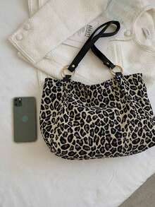 New Leopard Print Large Capacity Tote Bag - Versatile Shoulder & Underarm Carry Bag For Women, Spacious Animal Print Work Tote With Top Handle, Perfect College Campus Essential For Students, Fall Winter Cheetah Pattern Women's Purse.New Fashion Leopard Print Large Capacity Shoulder Under Arm Casual School Tote Bag, Fashion Leopard Print Bag, Animal Print Women Bag, Tote Bags For Women, College Essentials, New Fashionable Big Bags For Women, Fall Winter Fashionable Cheetah Print Purse For Women[Leopard Print Tote, Large Capacity Shoulder Bag, Animal Print Purse, Women's Work Tote, College Campus Bag, Student Essentials Bag, Fall Winter Fashion, Cheetah Print Bag, Underarm Shoulder Bag, Top Handle Purse, Vegan Leather Tote, Spacious Work Bag, Weekender Tote, Commuter Bag, Fashion Shoulder Bag, Women's Handbag, Big Bag For Women] - 豹紋 - 查看 7