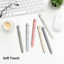 6 Count Multicolor Ballpoint Pens 4 In 1 Macaroon Colors 0.5mm Fine Point Smooth Writing For Office School Use - 12 chiếc Morandi + Macaroon - Xem 6