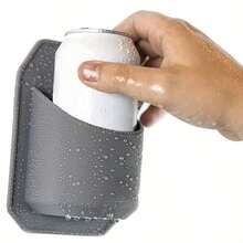 硅胶淋浴啤酒/饮料罐架，壁挂式浴室硅胶收纳架，浴室手机支架 - 彩色 - 查看 4