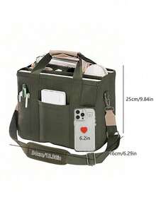 Túi xách nữ nhiều ngăn dung tích lớn mới, kiểu dáng tối giản thời trang, nhỏ gọn, dây đeo vai có thể điều chỉnh, phù hợp cho đi làm, đi chơi, mua sắm và cất giữ đồ. - màu xanh lá - Xem 4