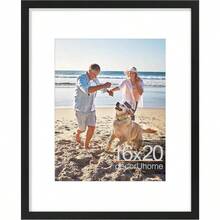 WSXC 16x20 Picture Frame Display Pictures 11x14 With Mat Or 16x20 Without Mat Wall Hanging Poster Frame Black 1 Pack - 黑色 - 查看 1