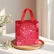 2/5/10/20 chiếc Túi quà tặng ngày lễ tình nhân, Túi mua sắm, Túi tote dự tiệc, Túi xách vải không dệt, Túi đóng gói in hình trái tim màu đỏ, Thích hợp cho nhiều bữa tiệc, đám cưới, sinh nhật, trao đổi quà tặng cho các cặp đôi - Nhiều màu - Xem 8