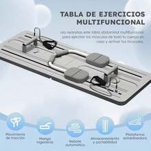 Tabla Abdominal Multifuncional, Tabla de Fitness Multiusos con Soporte para Codo, Ejercicio de Tabla Abdominal, Rodillo de Abdominales, Tabla Multifuncional Pilates con Asas Ajustables(Gris) - Multicolor - Ver 7