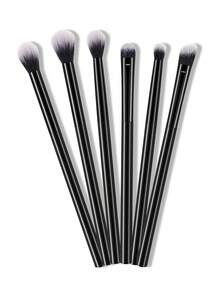6pcs Soft Makeup Brushes Including Eyeshadow Brush, Eyebrow Brush, And Lip Brush, Suitable For Setting Makeup, Touch-Ups, And Beginners' Makeup Practice Scenarios - Black - View 7