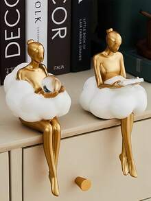 Sculpture en résine abstraite d'une personne lisant sous un arbre, convient pour la décoration de bureau, la décoration de remise de diplôme, la décoration de chambre, les cadeaux d'anniversaire, la décoration de la pièce, les cadeaux de la fête des enseignants, les cadeaux de la fête des mères, les cadeaux de Noël