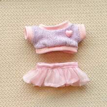 17厘米娃娃可爱服装配饰套装，适合第一代/第二代/第三代娃娃，生日/节日/圣诞节礼物（不含娃娃和鞋子） - 粉色 - 查看 5