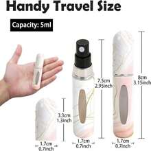 Syyflibb Refillable Perfume Atomizer Travel Bottles– Portable Leakproof Mini Sprayer For Cologne &Amp; Essential Oils, Plastic Empty Perfume Bottles With Unique Patterns,2 Pcs(Pink Black Marble) - 棕色 - 查看 2