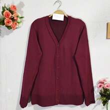 Women Cardigans - Burgundy - View 3
