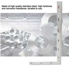 Herramienta Cuadrada de Medición #01, Regla Rectangular 90 Grados 300X150mm, Acero Inoxidable de Calidad, Diseño de dos Brazos para Ángulos Internos y Externos, Fácil de Usar - Plateado - Ver 2