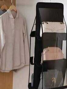 1 Peça de Bolsa Suspensa de Armazenamento de 6/8 Grades, Armário e Rack de Suspensão Doméstica de Dormitório, Rack de Bolso Multicamadas, Bolsa de Armazenamento de Ombro Único, Decoração, Decoração de Feriado, Decoração de Quarto, Decoração Doméstica, Decoração de Quarto, Vestido, Calça, Sapato, Denim, Bota, Saia, Quarto, Bolsa de Armazenamento, Bolsa de Armazenamento, Armazenamento Doméstico, Camiseta Branca Feminina, Calça Preta Feminina, Roupa de Inverno Feminina, Vestido, Roupa de Inverno Feminina, Roupa Elegante Feminina