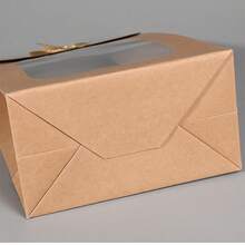 10pcs Kraft Paper Bowknot Gift Bags, Transparent Window Display Packaging Bags, Vertical Mini Gift Bags With Handles, Brown Gift Bags, Self-Adhesive Paper Bags, Vertical Gift Bags, Candy Cookie Packaging Bags, Brown Paper Bags For Wedding And Christmas Party - Multicolor - View 8